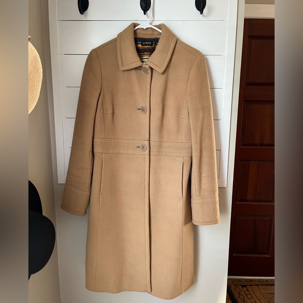 Women’s J Crew tan wool coat